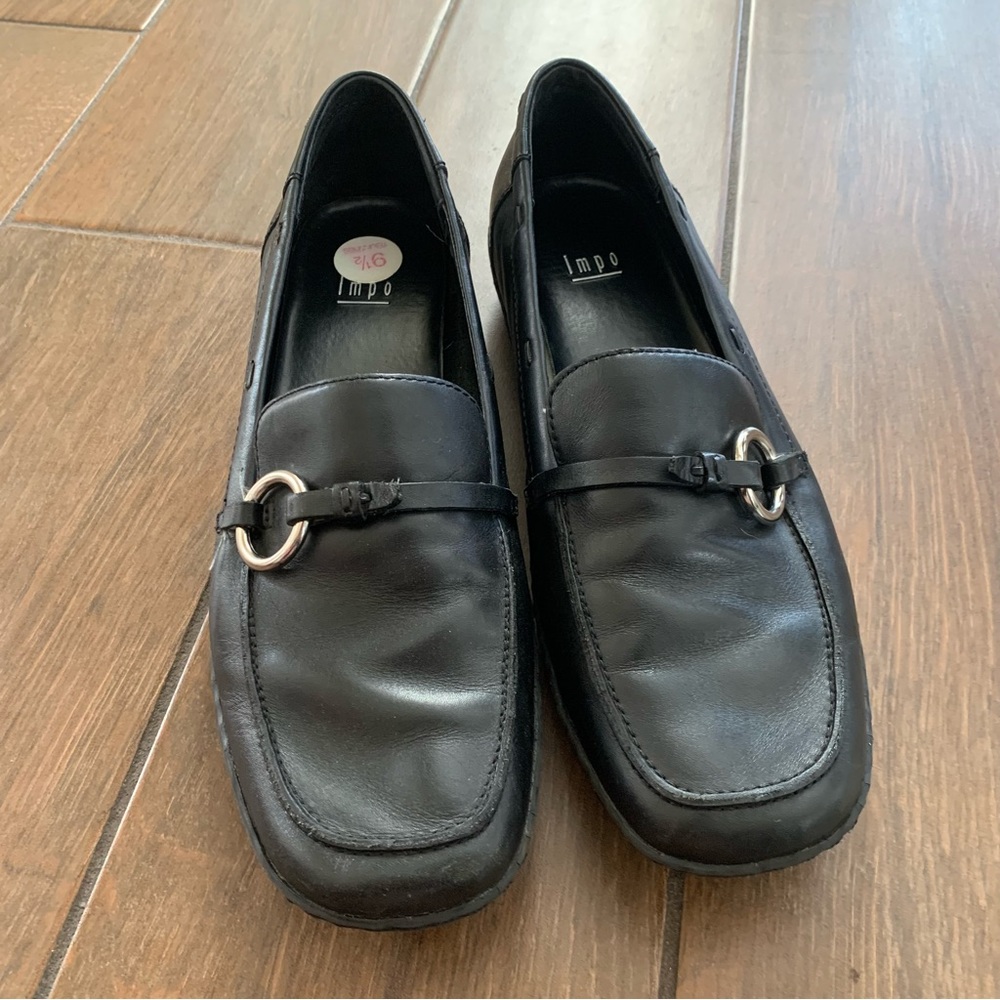 Black Moccasin Loafer Faux Leather Impo size 9.5